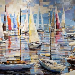 Joyful-Sailing - 36X60 - acrylic on canvas