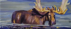 Anita McComas - Mini Moose Bob - 5 X 12" - acrylic / canvas