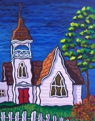 "Benvoulin Church" 10x8 Acrylic/Canvas SOLD