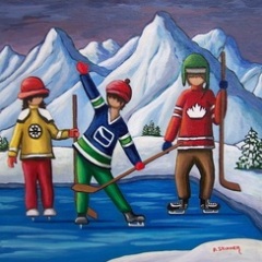"First Day of Hockey School" 12x12 Acrylic/Canvas SOLD