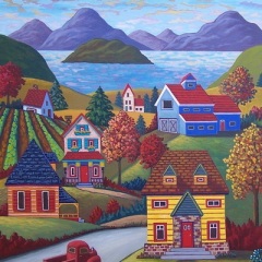 "Island View Village" 24x18 Acrylic/Canvas Wrap SOLD