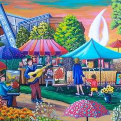 "Kelowna's Art in the Park" 14x18 Acrylic/Canvas SOLD