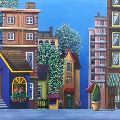 "My Eclectic Neighbourhood" 16x20 Acrylic/Canvas SOLD
