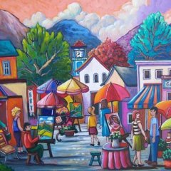 "Outdoor Art Market" 14x18 Acrylic/Canvas SOLD