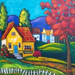 "Path to Yellow House" 12x12 Acrylic/Canvas Wrap SOLD