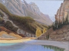Lake Louise Trail to the Tea House - 9x12 - acrylic-canvas - SOLD