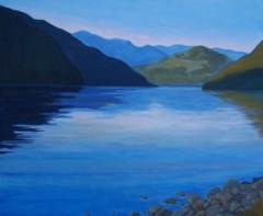 Mabel Lake Sunset - 20x24 - acrylic-canvas - SOLD