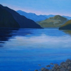 Mabel Lake Sunset - 20x24 - acrylic-canvas - SOLD