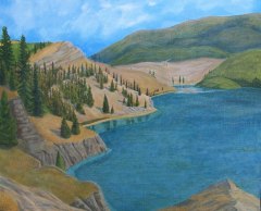 Ann Crook - Cosens Bay - Kalamalka Lake - 16x20 - acrylic-canvas
