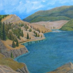 Ann Crook - Cosens Bay - Kalamalka Lake - 16x20 - acrylic-canvas