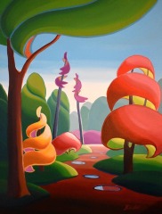 Bärbel Smith  - Forest Path - 24"X18" - Acrylic-Canvas