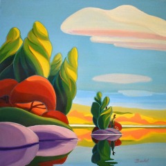 Bärbel Smith  - Water's Edge - 18"X18" - Acrylic-Canvas