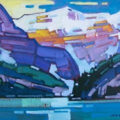 Purple Dawn - Lake. Louise - 12x16 - oil-panel - SOLD
