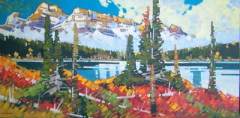 September Dawn Two Jack Lake - 30x60 - oil-canvas - SOLD