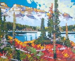 September Dawn Two Jack Lake - 30x60 - oil-canvas - SOLD