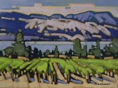 Cameron Bird - Vines-At-Arrowleaf-Okanagan-Lake-12x16-oil-on-panel