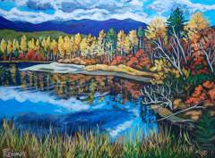 Christine Reimer - Fall Lookout at Sicamous - 30x40" - acrylic/canvas  - unframed