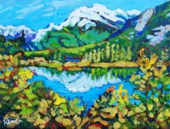 Christine Reimer - View from Vermillion Lake - 12x16" - acrylic/canvas