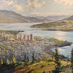 Dale Byhre - Kelowna - A View From Knox Mountain - 36X72" - Oil on Canvas