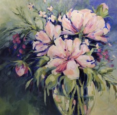 Dawn Brandel - Pink Reflections - 30X30" -  Acrylic / Canvas