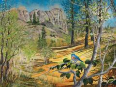 "Bluebirds Okanagan" 30x40 Acrylic/Canvas - Framed