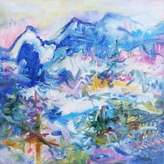 Mountain Pass - 12X12 - oil-canvas