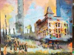 "Beside City Hall" 30x38 Acrylic/Canvas