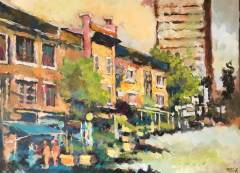 "Downtown Marketplace" 28x36 Acrylic/Canvas