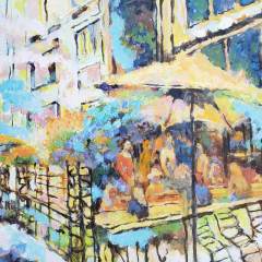 "Midtown Patio" 22x28 Acrylic/Canvas $950