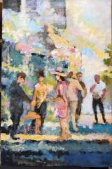 "Vendor in the Plaza" 36x24 Acrylic/Canvas $1400 unframed