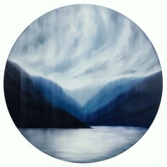 Gabrielle Strong - Sea To Sky - 48" Round - Oil on Wood Panel