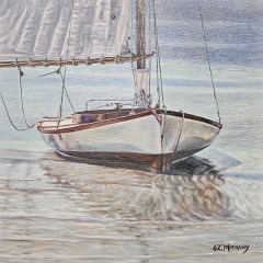 Beached In The Shadows - 12X12" - Oil  on Panel