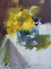 Yellow Pansies - 12x9" - oil-panel - SOLD
