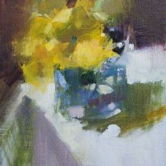Yellow Pansies - 12x9" - oil-panel - SOLD