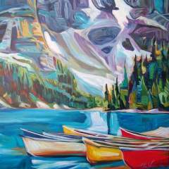 "Canoes"  48x48 Acrylic/Canvas SOLD