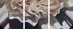 Laurie Koss - Carnation-19 triptych - 11" x 33"  -  Acrylic on Canvas