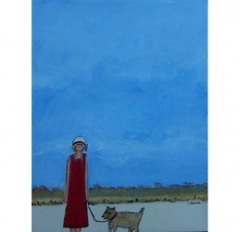 "Dog's Outing" 9x7 Acrylic/Canvas SOLD