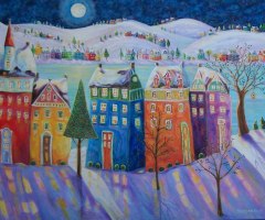 Winter Moon - 30 x 36" - Acrylic-Canvas - Unframed-