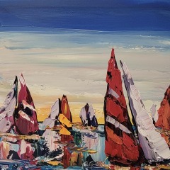 Maya Eventov - Sail Away - 16 X 16 - Acrylic / Canvas