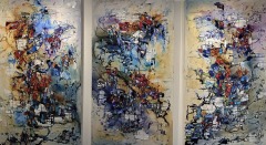 Maya Eventov - Infinite Depth (triptych) - 70 X 120 - Acrylic / Canvas