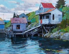 East Coast Fishing Village, N.S. - 11x14 - acrylic/panel - SOLD