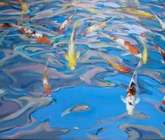 The Colours of Coy Fish - 24x48 - acrylic/canvas - SOLD