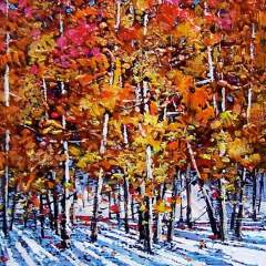 Colourful Autumn - 8x6 - acrylic/panel - $650 - unframed