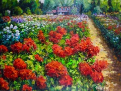Ron Hedrick - Garden Pathway - 36 X 48 - Oil  / Canvas