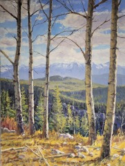 Ron Hedrick - Birches With A View - 40 x 30 - Oil / Canva