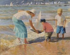 Ron Hedrick - Seaside Fun - 24 x 30 - Oil / Canvas