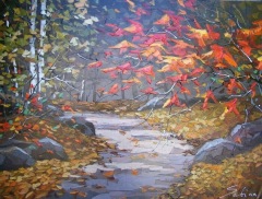 "An Autumn Trail" 36x48 Acrylic/Canvas SOLD