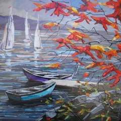 "Enjoying the Lake" 30x40 Acrylic/Canvas SOLD