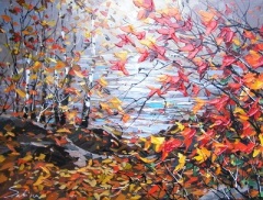 "Last Leaves of Fall" 36x48 Acrylic/Canvas SOLD
