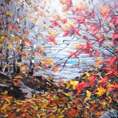 "Last Leaves of Fall" 36x48 Acrylic/Canvas SOLD